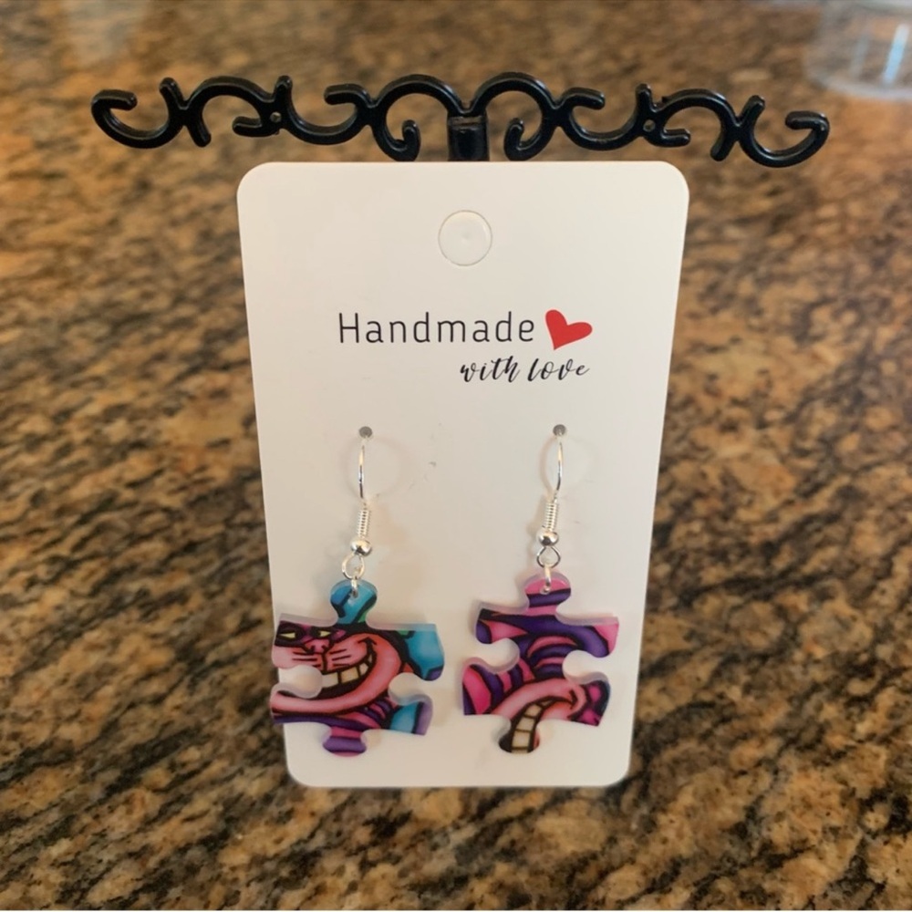 New Handmade puzzle earrings Light weight - Picture 2 of 11